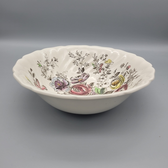 Vintage Johnson Brothers Sheraton Floral Center Serving Bowl Vintage Johnson Bro - Picture 6 of 12